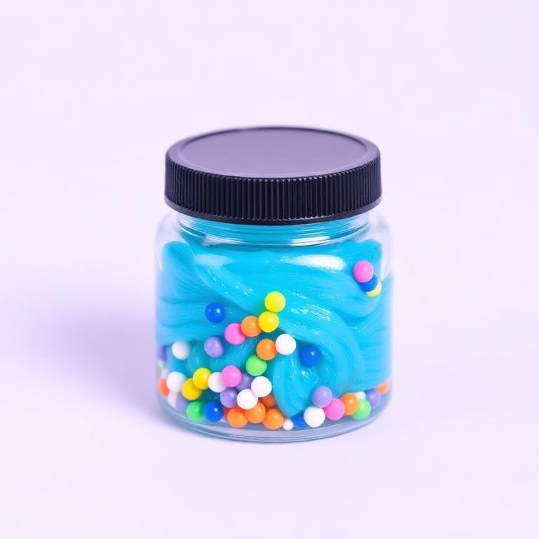 Close-up of glittery handmade slime